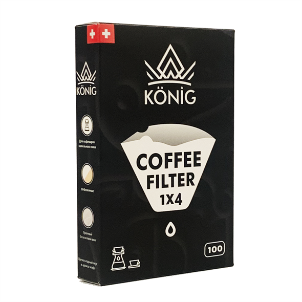 Household coffee filter papers KONIG №4 white, 100 pcs/pack - photo 29059