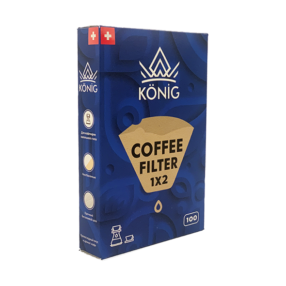 Household coffee filter papers KONIG №2 natural, 100 pcs/pack - photo 29070